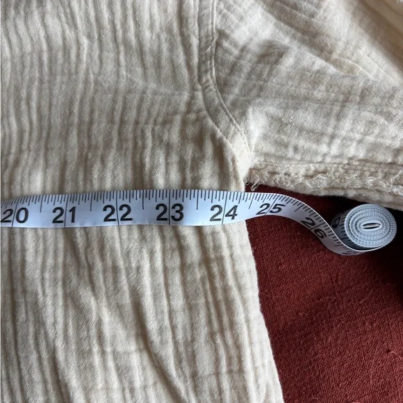 Aerie Casual Oversized Cotton Muslin Button Up/Bathing Suit Cover - Picture 4 of 5